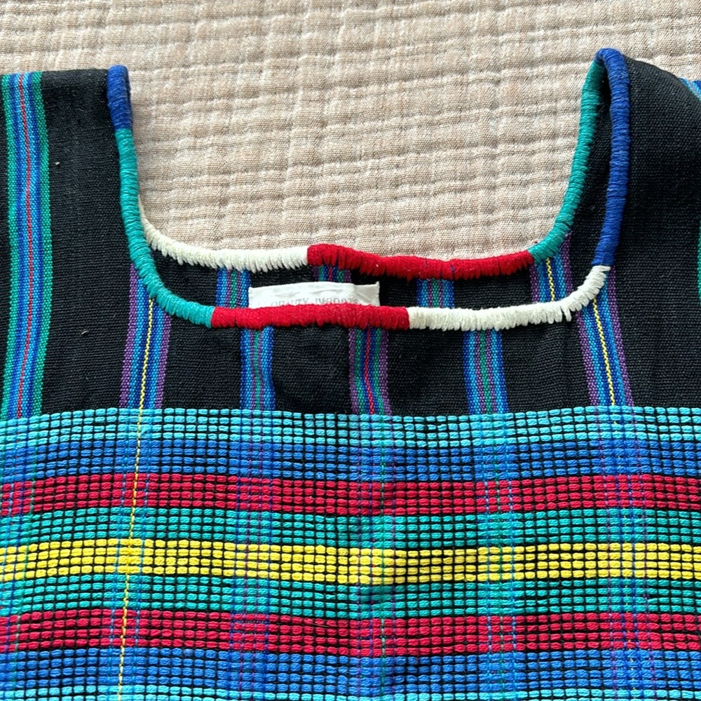 VINTAGE: Multicolored Woven Guatemalan Top - Picture 3 of 8
